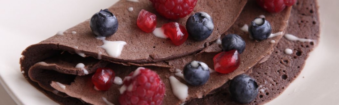 Panqueca de cacau  para comer nos lanches!